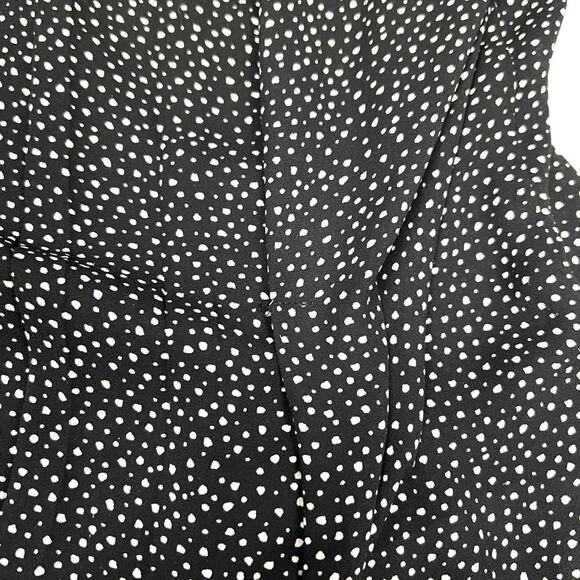 Banana Republic Factory Top Black White Dot Prink Pintuck Short Sleeve Women's M - Picture 8 of 10
